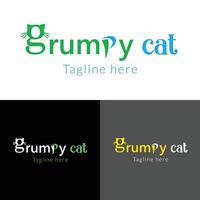 mascota gato tienda animal logo modelo vector