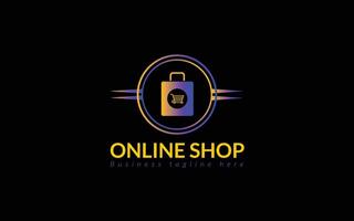 Ecommerce logo template design online shopping logo vector