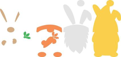 Gnome Bunny Decorative Template for Laser Cutting vector