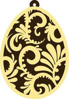 Easter Decorative Paper Cut and Wood Cut Template vector