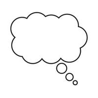 Think bubble icon. Think or speech bubble line vector icon.