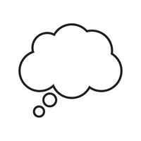 Think bubble icon. Think or speech bubble line vector icon.