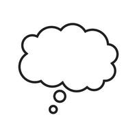 Think bubble icon. Think or speech bubble line vector icon.