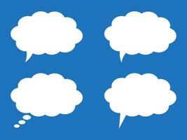 Thought bubble icon, thinking cloud vector icon for apps and websites. Set of speech bubbles. Speak bubble text, cartoon chatting box, message box.