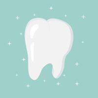 A tooth icon in a flat design. the silhouette of a tooth. A vector design element of a website page or mobile application.