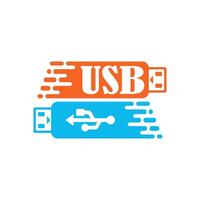 USB data transfer logo vector template