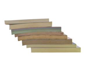 Stack of Old books isolated on transparent background. PNG File