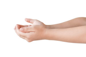 Child hand hope isolated on transparent background. PNG File