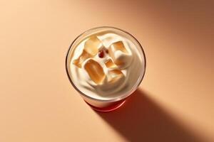 AI generated Coffee in cup. Ice latte, caramel, coffee, and tonic photo