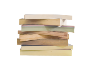 Stack of Old books isolated on transparent background. PNG File