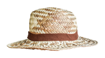 Bamboo panama hat isolated on transparent background. png