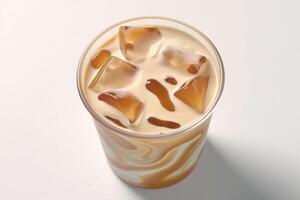 AI generated Coffee in cup. Ice latte, caramel, coffee, and tonic photo