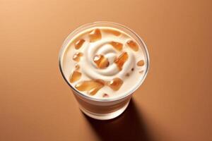 AI generated Coffee in cup. Ice latte, caramel, coffee, and tonic photo