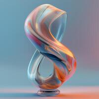 AI generated 3d chrome number 8 glassmorphism style photo