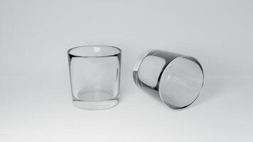 Realistic glasses water cup. 3d glasses water cup photo