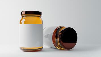 5 Honey Jar Mockup bottle with white background photo