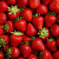 el vibrante rojo matices de el fresas crear un maravilloso fondo foto