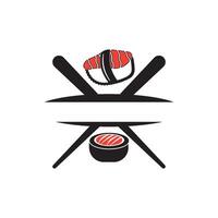 Sushi logo template vector icon for japanese food illustration design