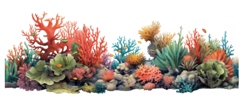 ai généré sous-marin corail récif png