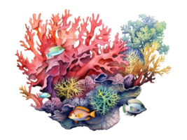 AI generated underwater coral reef png