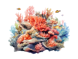 AI generated underwater coral reef png