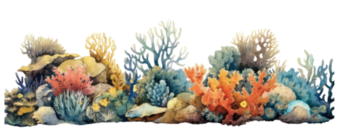 AI generated underwater coral reef png