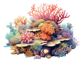 ai généré sous-marin corail récif png