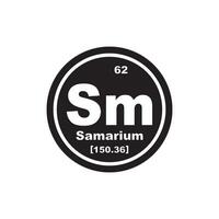 Samarium icon, chemical element in the periodic table vector