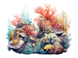 ai gegenereerd onderwater- koraal rif png