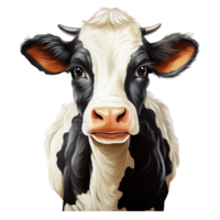 AI generated a cow with big ears and a big nose png