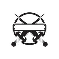 Set of swords logo template vector icon illustration design