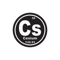 Cesium icon, chemical element in the periodic table vector