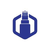 fiber optic cable icon. vector illustration symbol design