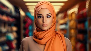 ai generado hermosa árabe mujer foto