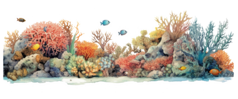 AI generated underwater coral reef png
