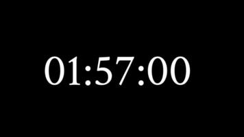 2 minute countdown timer animation on black background video