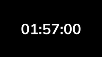 2 minute countdown timer animation on black background video