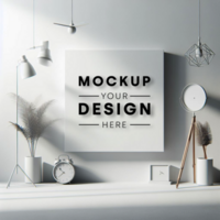 Mockup Empty frame on wall psd