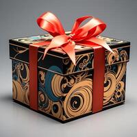 AI generated various color giftbox on white background photo