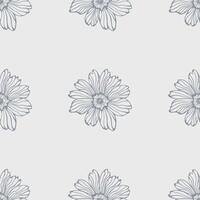 Leaves and flowers. Hand-drawn graphics. Seamless patterns for fabric and packaging design. Vector drawing of botany.