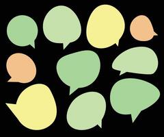 Set speech bubbles on black background. chat box or chat vector square and doodle message or communication icon Cloud speaking for comics and minimal message dialog