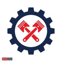 Engine car service logo. automotive technology design template vector