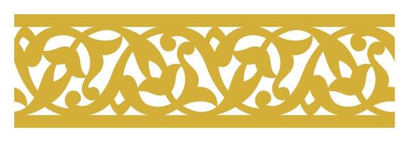 Antique seamless arabic floral ornament frame design element,  Vector laser and cnc cutting border template