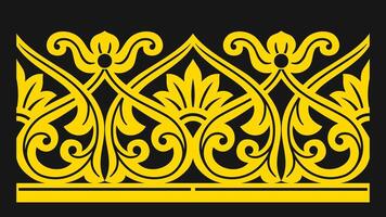 Antique seamless ethnic floral ornament frame design element,  Vector laser and cnc cutting border template
