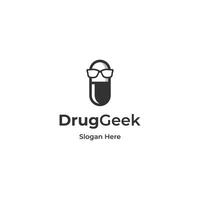 Drug geek logo design modern concept vector