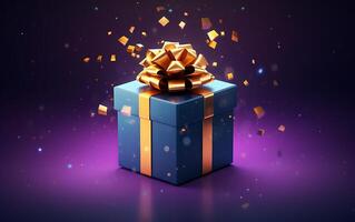 AI generated various color giftbox on white background photo