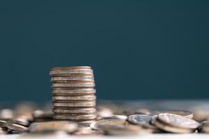 Coin stack growing and find out the way to get a return on investment. Finance and money exchange investment as concept. photo
