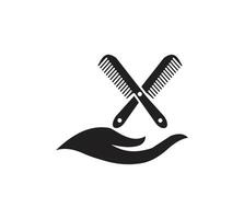 diseño de logotipo de corte de pelo para moda con concepto creativo vector
