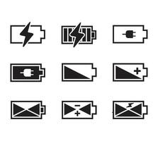 Battery icon vector illustration. battery charging sign and symbol. battery charge level