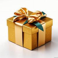 AI generated various color giftbox on white background photo